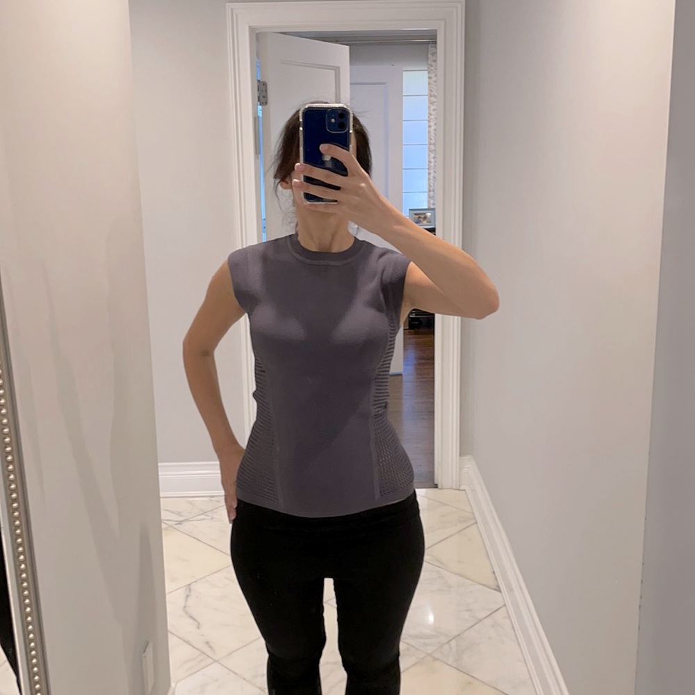 Central Park West sexy gray top